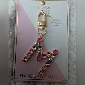 True to Form Initial Letter M Handbag Charm Keychain Bag Purse Backpack